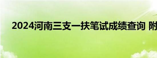 2024河南三支一扶笔试成绩查询 附入口