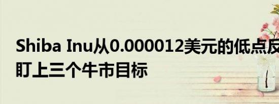 Shiba Inu从0.000012美元的低点反弹29% 盯上三个牛市目标