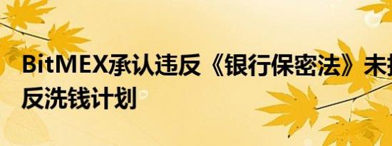 BitMEX承认违反《银行保密法》未执行有效反洗钱计划