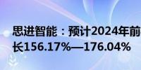 思进智能：预计2024年前半年净利润同比增长156.17%—176.04%