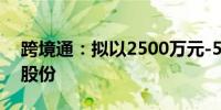 跨境通：拟以2500万元-5000万元回购公司股份