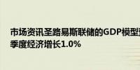 市场资讯圣路易斯联储的GDP模型预计：美国2024年第二季度经济增长1.0%