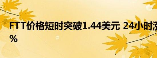 FTT价格短时突破1.44美元 24小时涨幅17.3%