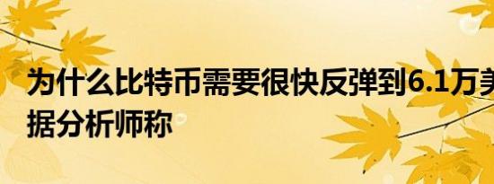 为什么比特币需要很快反弹到6.1万美元以上 据分析师称