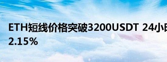 ETH短线价格突破3200USDT 24小时涨幅达2.15%