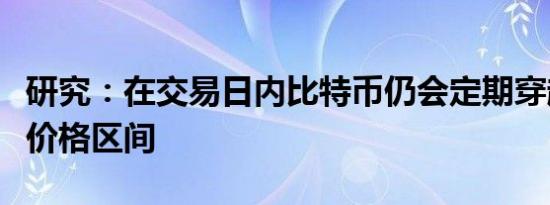 研究：在交易日内比特币仍会定期穿越较大的价格区间