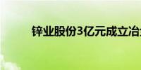 锌业股份3亿元成立冶金制品公司