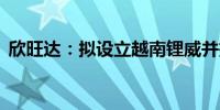 欣旺达：拟设立越南锂威并投资20亿元建厂