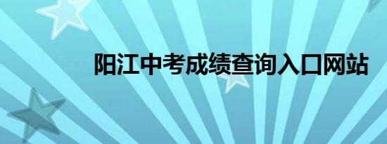 阳江中考成绩查询入口网站