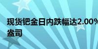 现货钯金日内跌幅达2.00%现报942.23美元/盎司