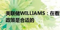 美联储WILLIAMS：在看到更多数据前当前政策是合适的