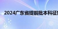 2024广东省提前批本科征集志愿投档情况