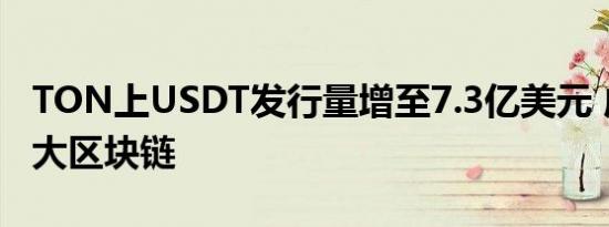 TON上USDT发行量增至7.3亿美元 成为第五大区块链