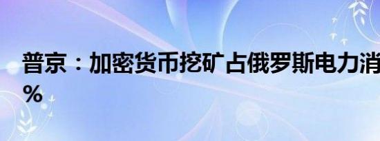 普京：加密货币挖矿占俄罗斯电力消耗的1.6%