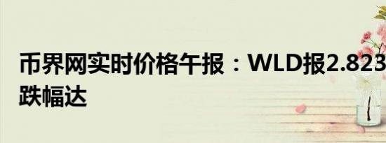 币界网实时价格午报：WLD报2.823美元/枚 跌幅达