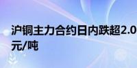 沪铜主力合约日内跌超2.00%现报76610.00元/吨