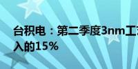 台积电：第二季度3nm工艺技术占晶圆总收入的15%