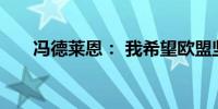 冯德莱恩： 我希望欧盟坚持绿色目标