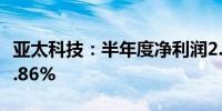 亚太科技：半年度净利润2.45亿元 同比增长6.86%