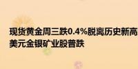 现货黄金周三跌0.4%脱离历史新高纽约期金暂时守住2500美元金银矿业股普跌