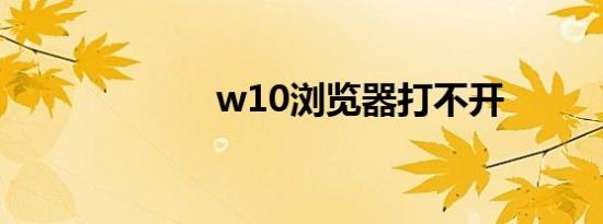 w10浏览器打不开