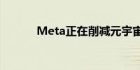 Meta正在削减元宇宙部门开支