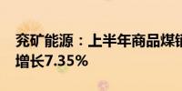 兖矿能源：上半年商品煤销量7079万吨同比增长7.35%