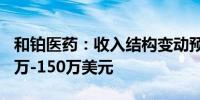 和铂医药：收入结构变动预期上半年溢利100万-150万美元