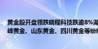 黄金股开盘领跌晓程科技跌逾8%湖南黄金、中金黄金、赤峰黄金、山东黄金、四川黄金等纷纷低开