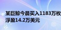 某巨鲸今晨买入1183万枚MIGGLES 当前已浮盈14.2万美元