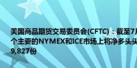 美国商品期货交易委员会(CFTC)：截至7月16日当周天然气投机者在四个主要的NYMEX和ICE市场上将净多头头寸减少了24,429份合约降至19,827份