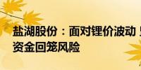 盐湖股份：面对锂价波动 坚持先款后货降低资金回笼风险