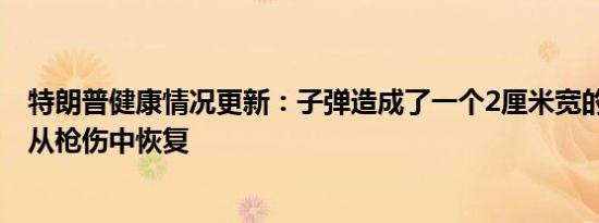 特朗普健康情况更新：子弹造成了一个2厘米宽的伤口 正在从枪伤中恢复