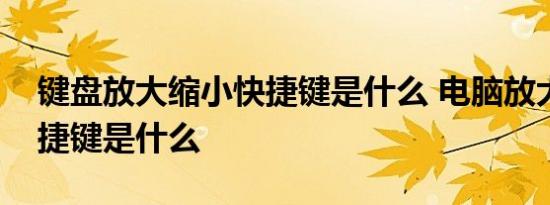 键盘放大缩小快捷键是什么 电脑放大缩小快捷键是什么