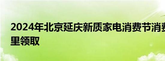 2024年北京延庆新质家电消费节消费券在哪里领取