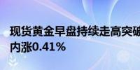 现货黄金早盘持续走高突破2410美元/盎司日内涨0.41%