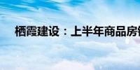 栖霞建设：上半年商品房销售额3.8亿元