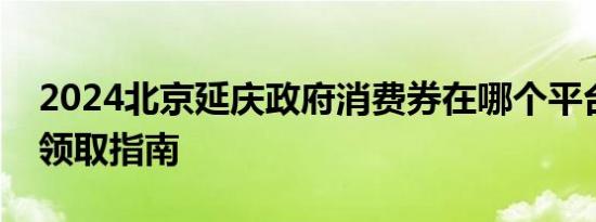 2024北京延庆政府消费券在哪个平台领？附领取指南