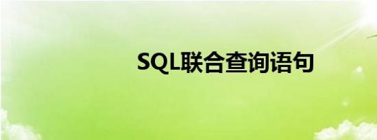 SQL联合查询语句