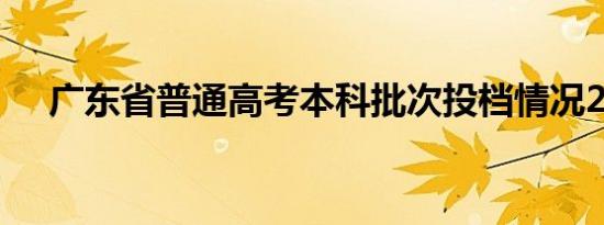 广东省普通高考本科批次投档情况2024