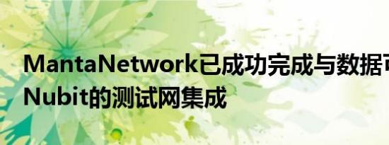 MantaNetwork已成功完成与数据可用性层Nubit的测试网集成