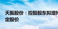 天振股份：控股股东拟增持50万至70万股稳定股价