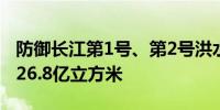 防御长江第1号、第2号洪水三峡水库共拦蓄126.8亿立方米