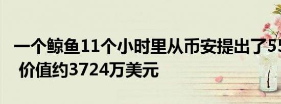 一个鲸鱼11个小时里从币安提出了555枚BTC 价值约3724万美元