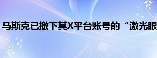 马斯克已撤下其X平台账号的“激光眼”头像