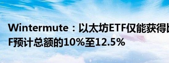 Wintermute：以太坊ETF仅能获得比特币ETF预计总额的10%至12.5%