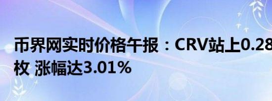 币界网实时价格午报：CRV站上0.2803美元/枚 涨幅达3.01%