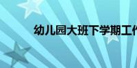 幼儿园大班下学期工作计划内容