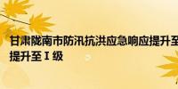 甘肃陇南市防汛抗洪应急响应提升至三级 洪水防御应急响应提升至Ⅰ级