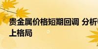 贵金属价格短期回调 分析师：料难改长期向上格局